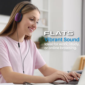 JVC Flats on-Ear headphones feature a durable steel headband for daily use.
