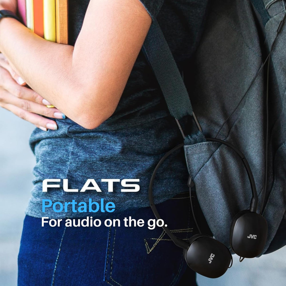 JVC Flats on-ear wear with 3.5mm plug demonstrates broad device compatibility