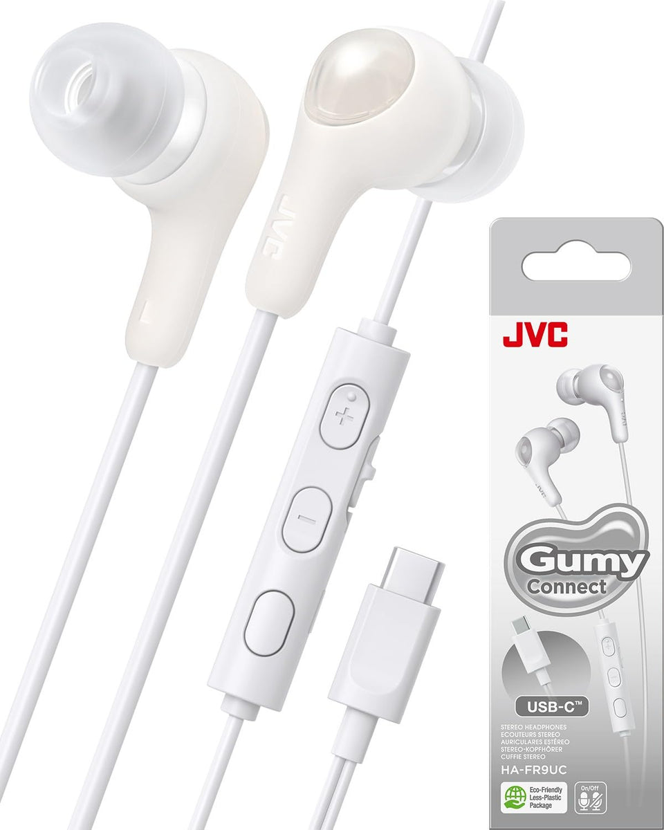 JVC Gumy Connect front view in white for daily comfortable listening