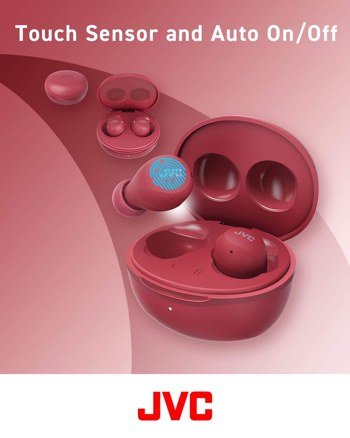 JVC Gumy Mini earbuds come with S/M/L tips for a comfortable all-day fit.