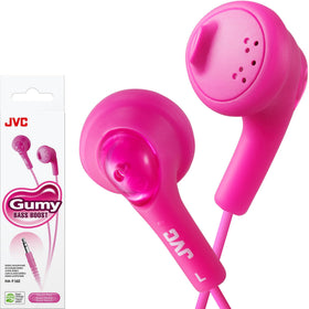 JVC HAF160P Gumy Ear Buds Pink, front view, comfortable fit for daily listening.