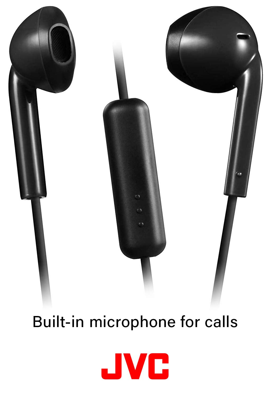 JVC earbud housing texture close-up highlighting low-profile, lightweight design