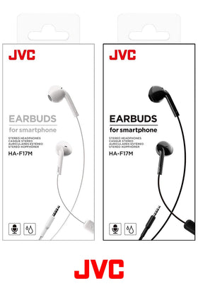 JVC product packaging and label displaying model HAF17MW and included cable