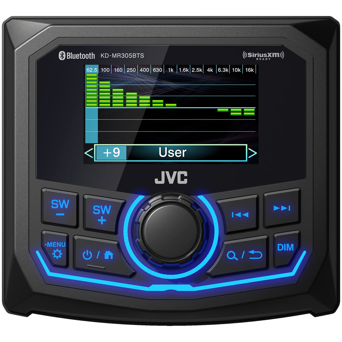 JVC KD-MR305BTS marine gauge receiver Bluetooth streaming for hands-free control on deck.