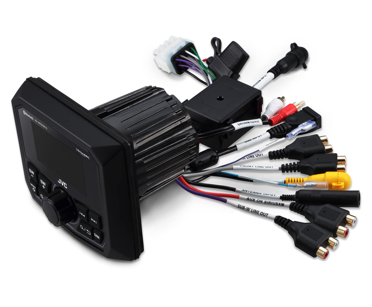 JVC KD-MR305BTS marine gauge receiver rear camera input aids docking with added safety.