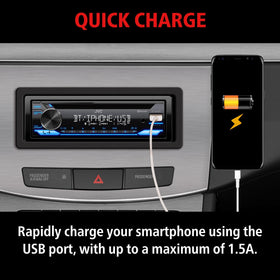 JVC KD-SR87BT 13-band EQ for customized sound balance during commutes.