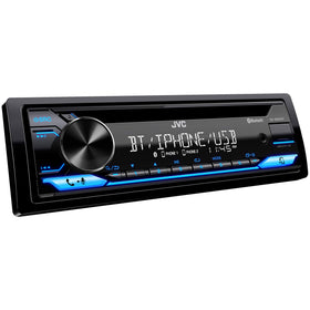 JVC KD-SR87BT front USB port enables rapid charging for devices on the go.