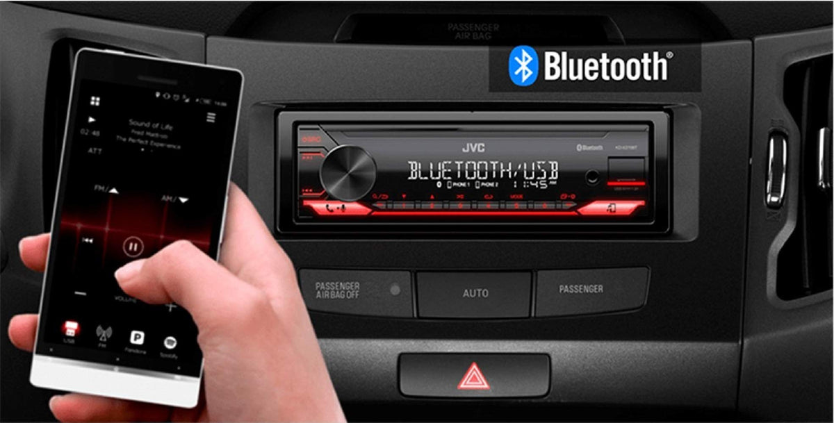 JVC KD-X270BT front AUX input for wired device connection