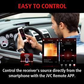 JVC KD-X38MBS FLAC playback icon signaling high‑fidelity audio