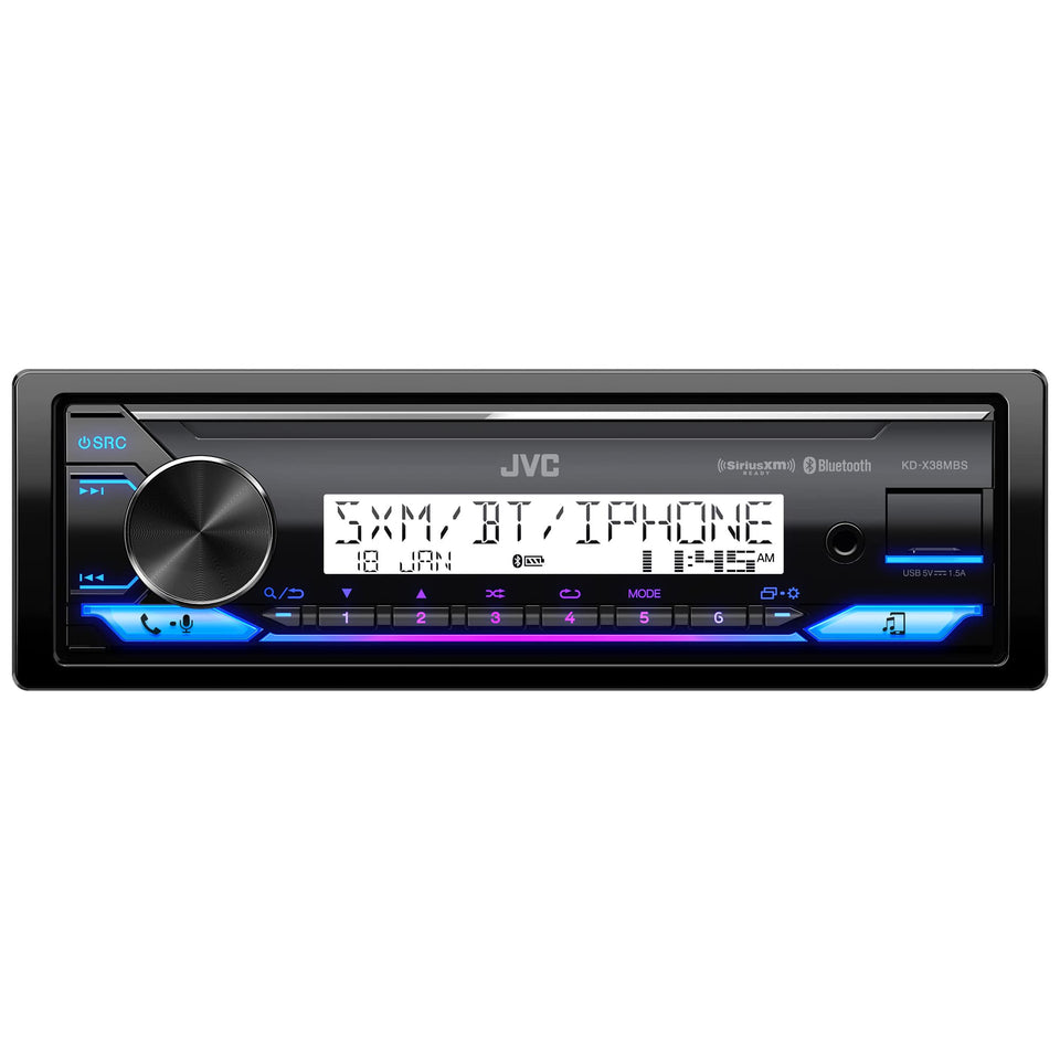 JVC KD-X38MBS front panel display showing clear visibility in sunlight