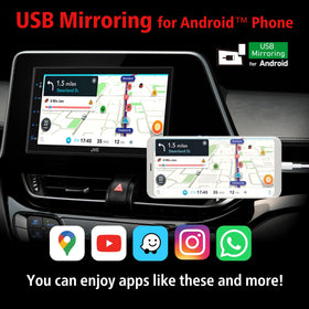 JVC KW-M180BT Android screen mirroring via USB for seamless phone projection.