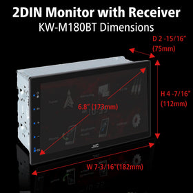 JVC KW-M180BT Bluetooth hands-free calling keeps conversations safe and clear.