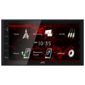 JVC KW-M180BT front panel display enables easy navigation on the road.