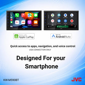 JVC KW-M590BT Apple CarPlay and Android Auto for seamless app access