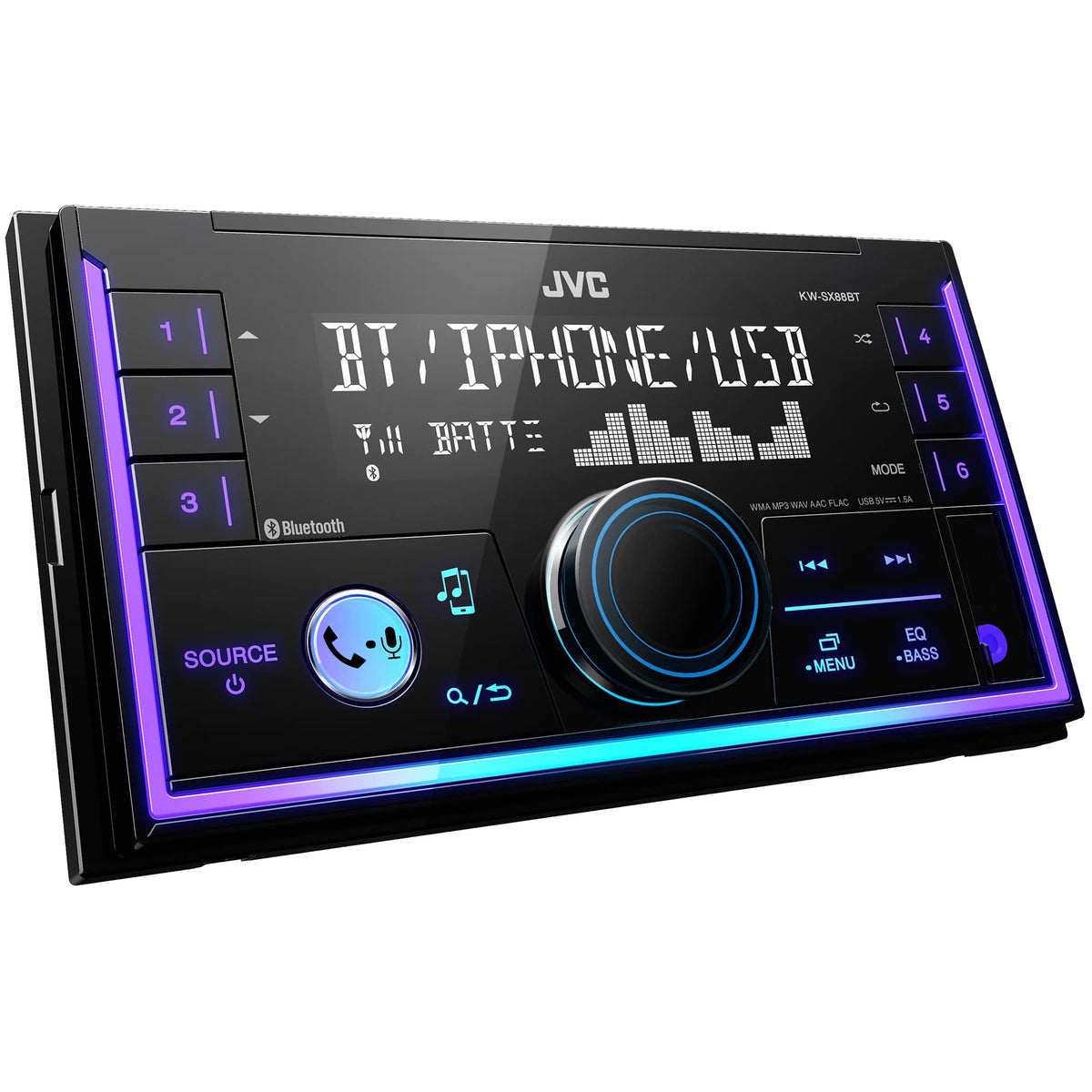 JVC KW-SX88BT 13-band equalizer and digital time alignment tailor sound for your ride