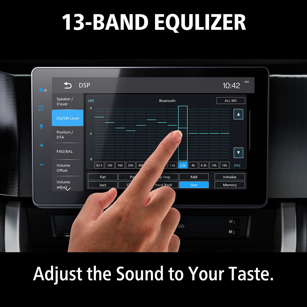 JVC KW-Z900W 13-band EQ and time alignment for refined audio