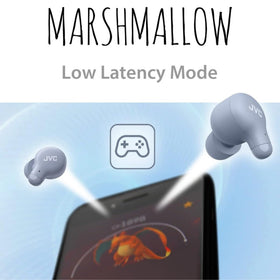 JVC Marshmallow worn in ear illustrating secure fit and discreet look