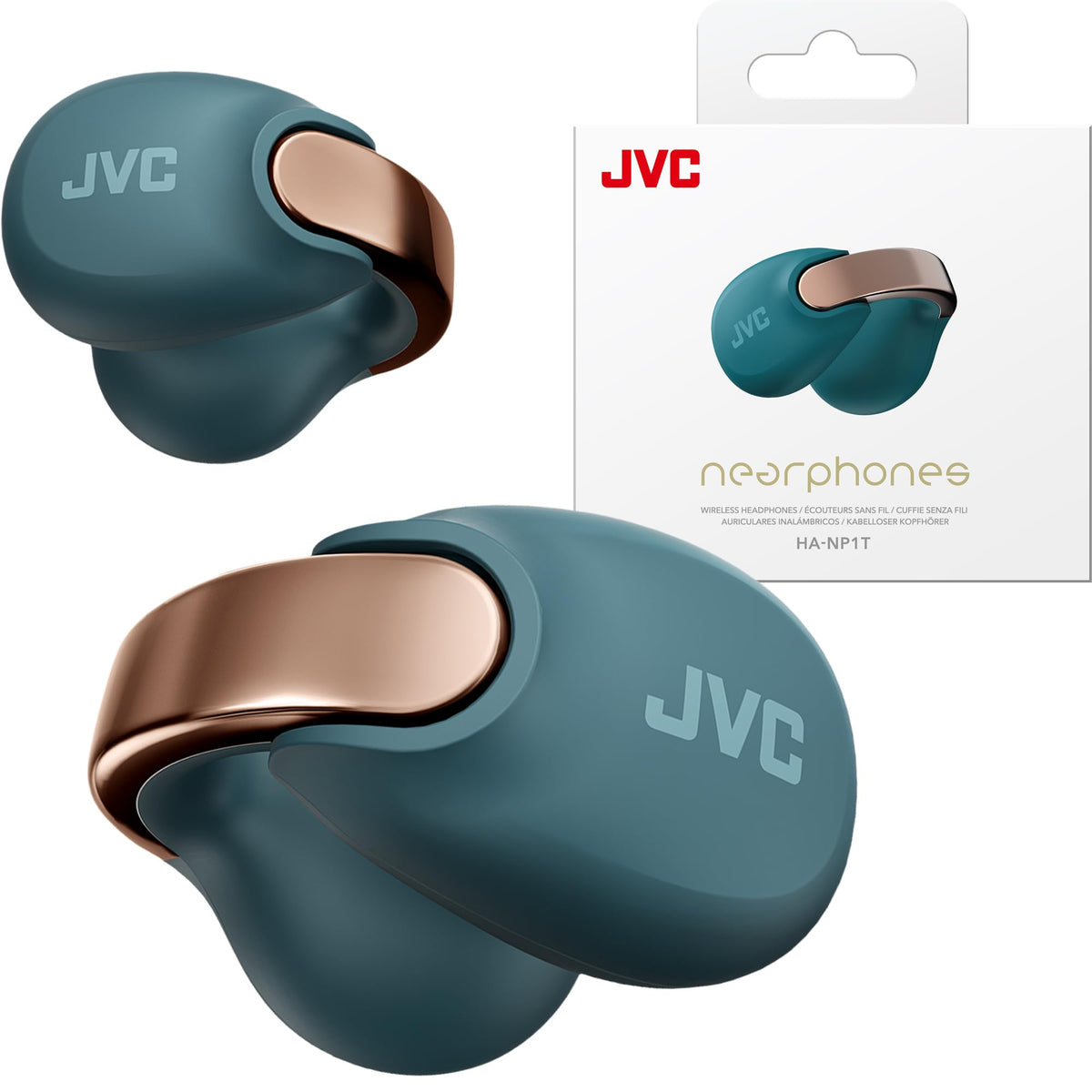 JVC Nearphones open-ear arch design for comfortable, aware listening during workouts