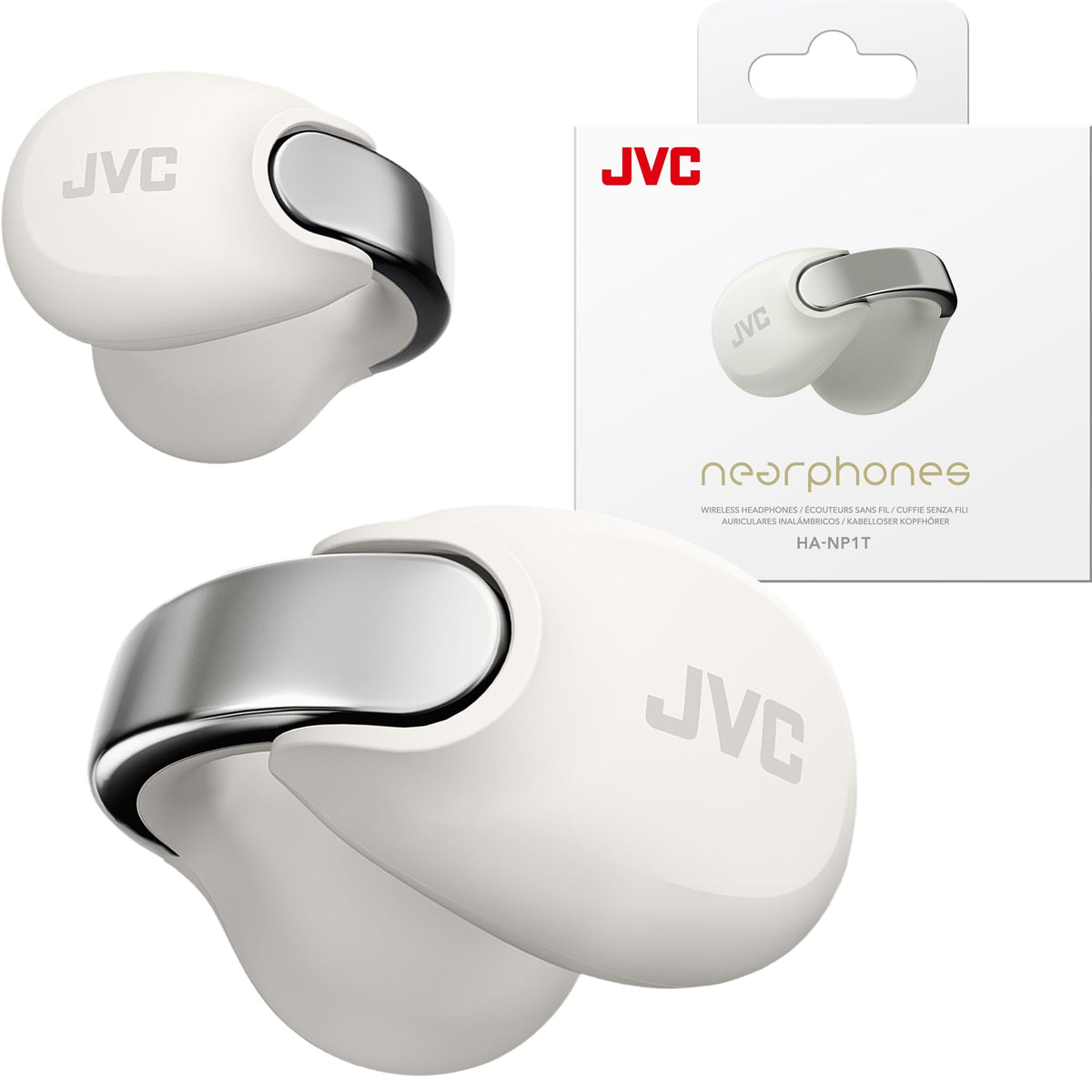 JVC Nearphones open-ear design with ambient awareness for safer outdoor listening.
