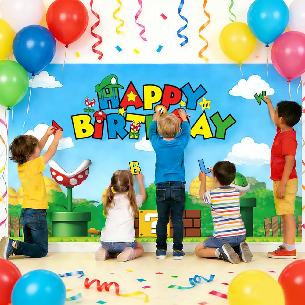 JWEODE backdrop staged as a photo booth behind kids capturing memorable party photos