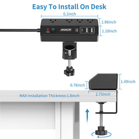 JXGUCAT 10 ft cord helps tidy cables across the workspace.