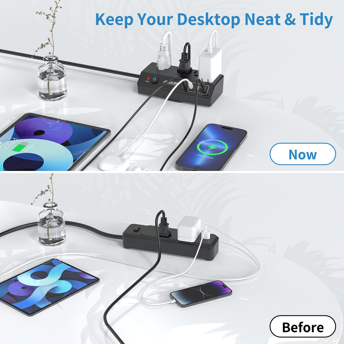 JXGUCAT clamp installation shows tool-free desk mounting.