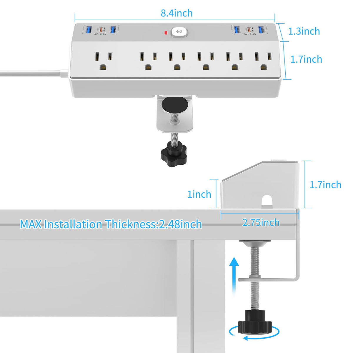 JXGUCAT mounted on desk side demonstrating cable organization benefit