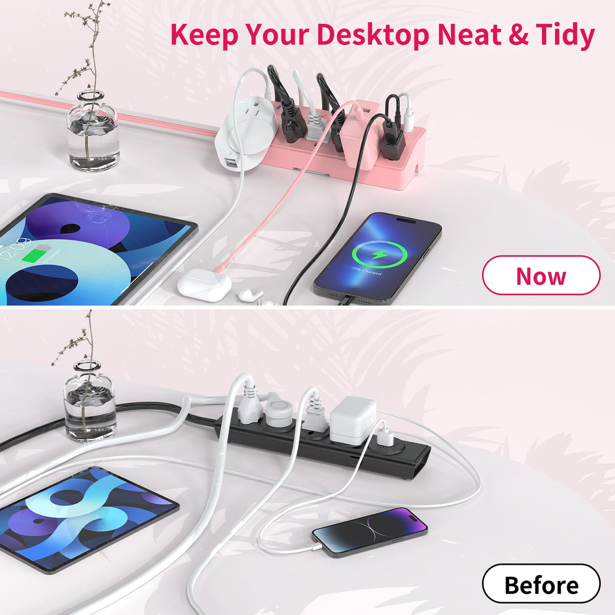JXGUCAT mounted on desk in home office offering easy-access charging convenience