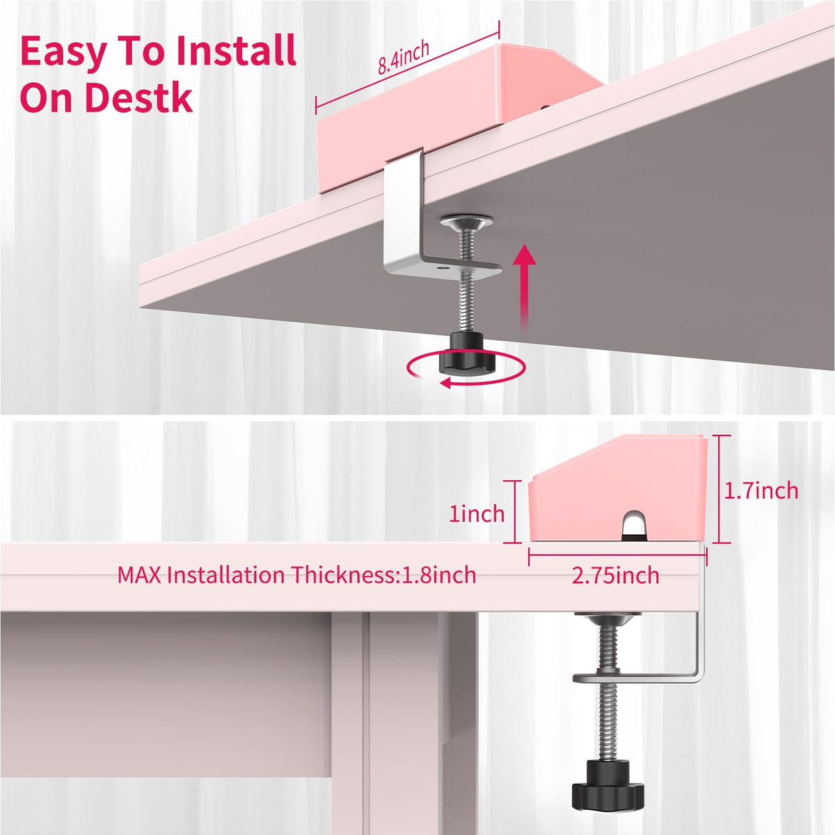JXGUCAT power strip beside ruler showing size and fit for tabletop edges