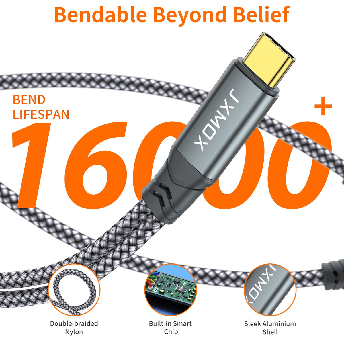 JXMOX USB-C to 3.5mm adapter packaging featuring a 2-pack set.