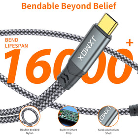 JXMOX USB-C to 3.5mm adapter packaging featuring a 2-pack set.