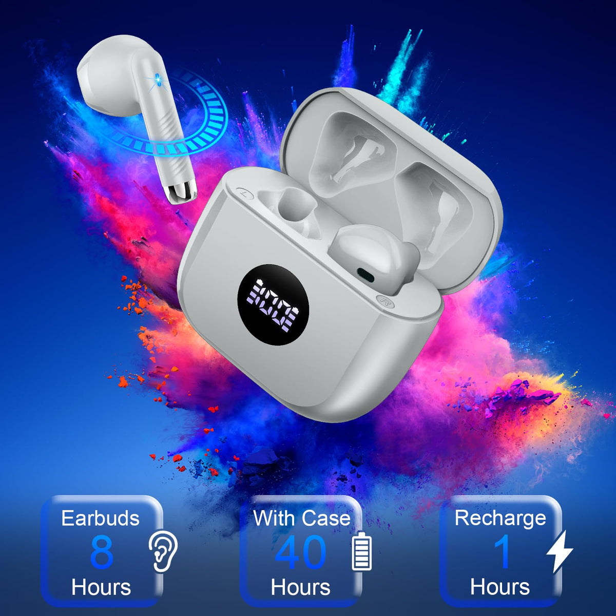 Jxrev charging case with LED display monitoring remaining power