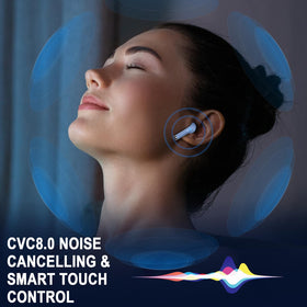 Jxrev charging case open with earbuds seated — secure magnetic hold