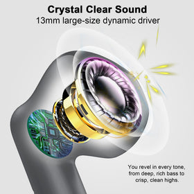 Jxrev earbuds show 13mm drivers delivering rich bass and clear mids.