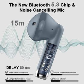 Jxrev earbuds auto-pair when the charging case is opened for quick use.