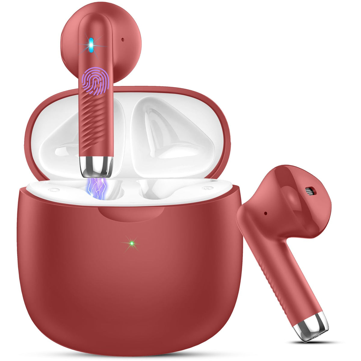 Jxrev earbuds in the charging case for quick, portable charging.