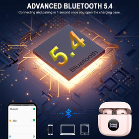 Jxrev earbuds with 4 ENC mics for clear calls in noisy environments