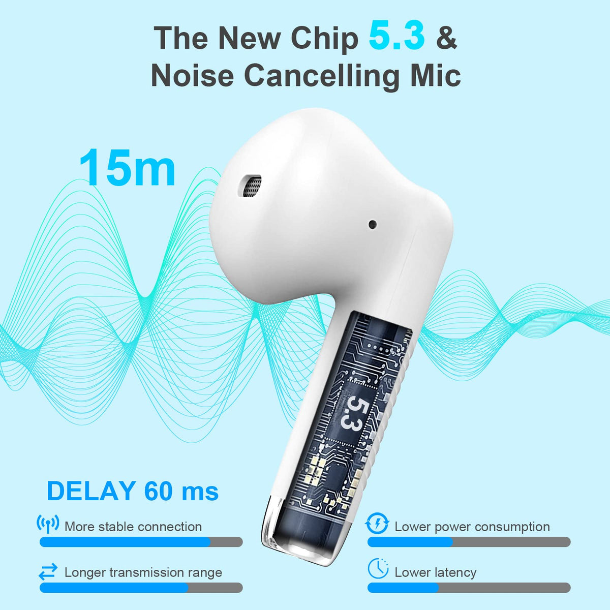 Jxrev earbuds with 13mm drivers deliver rich bass and clarity.
