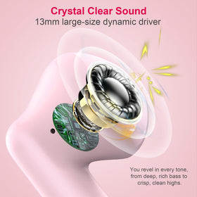 Jxrev wireless earbuds in ear design for secure, comfortable fit during workouts