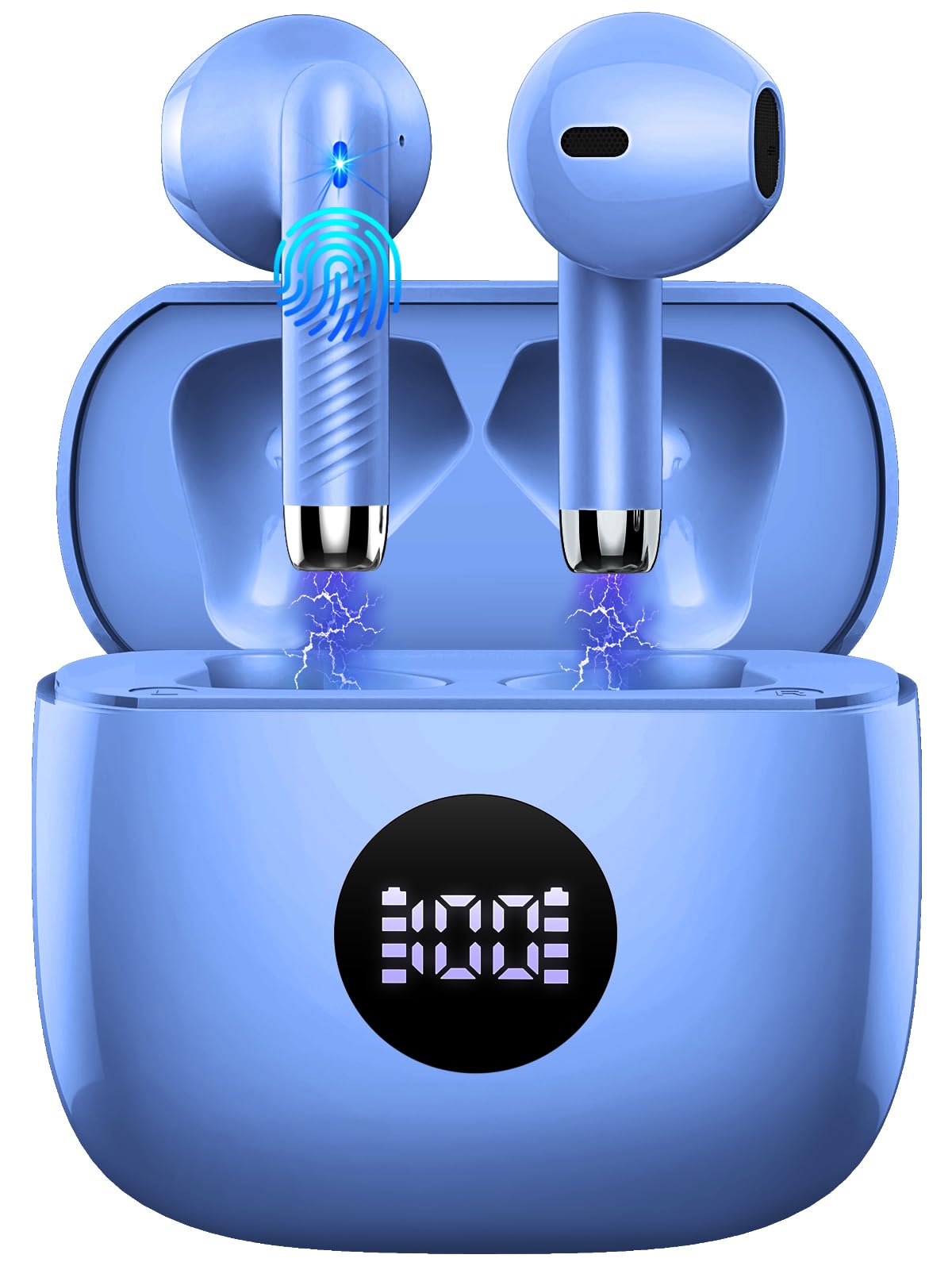 Jxrev Earbuds LED power display shows battery levels at a glance.
