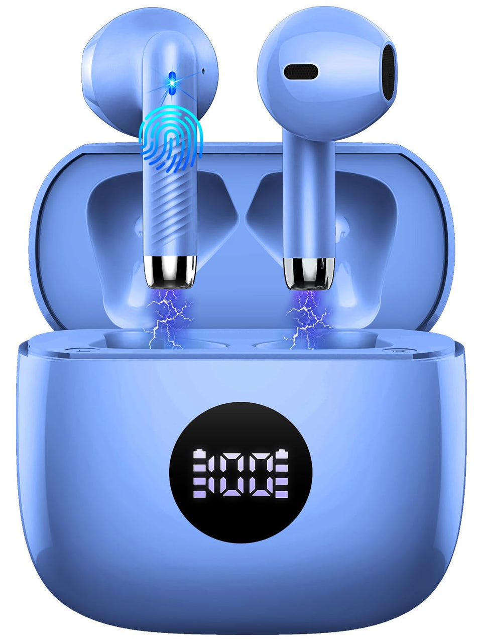 Jxrev Earbuds LED power display shows battery levels at a glance.