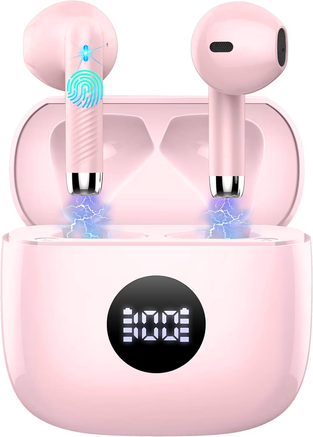 Jxrev wireless earbuds with LED power display for easy battery checks