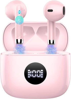 Jxrev wireless earbuds with LED power display for easy battery checks