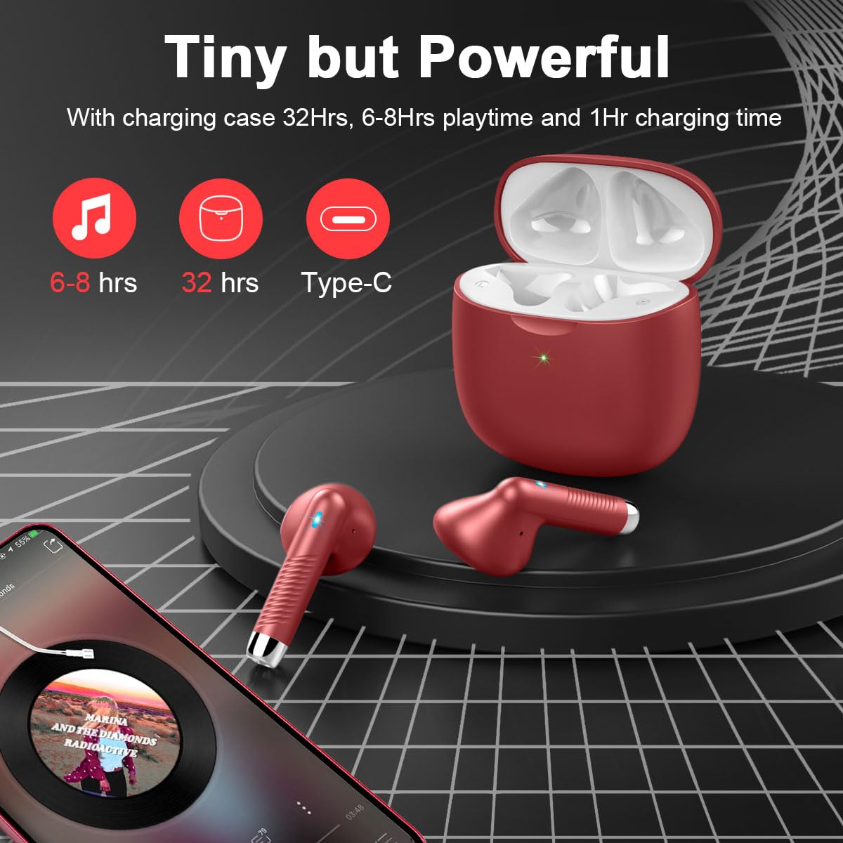 Jxrev USB-C fast charging for quick power.