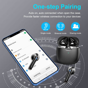 Jxrev IP7 waterproof earbuds ideal for rain, sweat, and outdoor exercise.