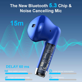 Jxrev J51 earbuds in pairing mode for seamless Bluetooth connections