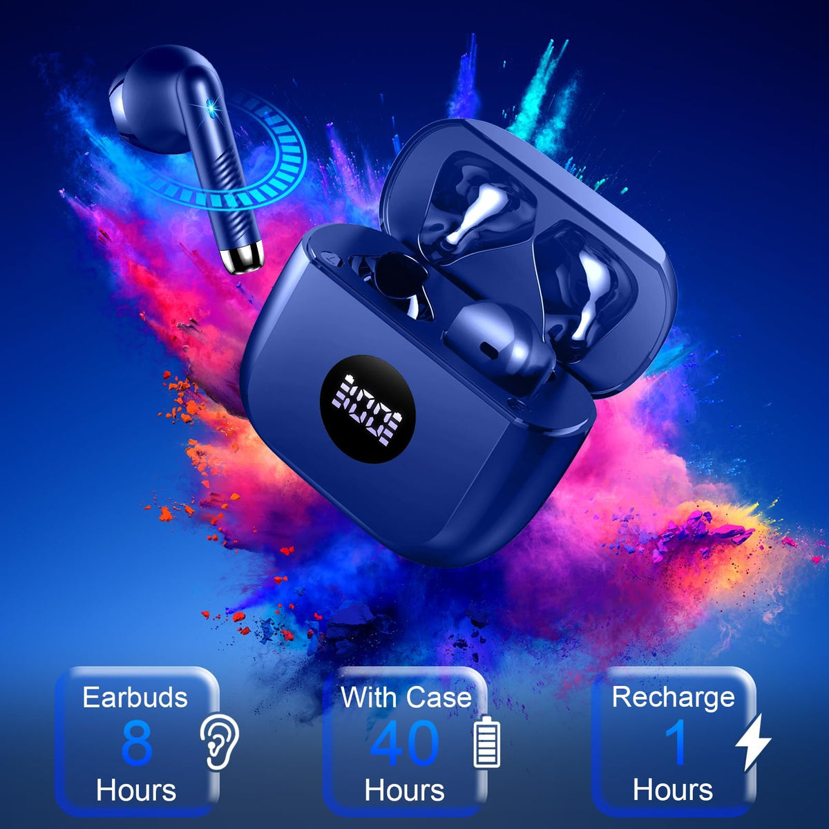 Jxrev touch control earbuds for easy playback and calls