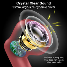 Jxrev 13mm drivers deliver rich bass and clear mids for immersive listening.
