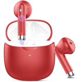 Jxrev wireless earbuds with open charging case for quick access and charging.