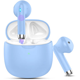 Jxrev wireless earbuds case open showing easy access and charging